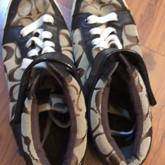 Coach Signature logo high top sneakers size 6 - Picture 6 of 10
